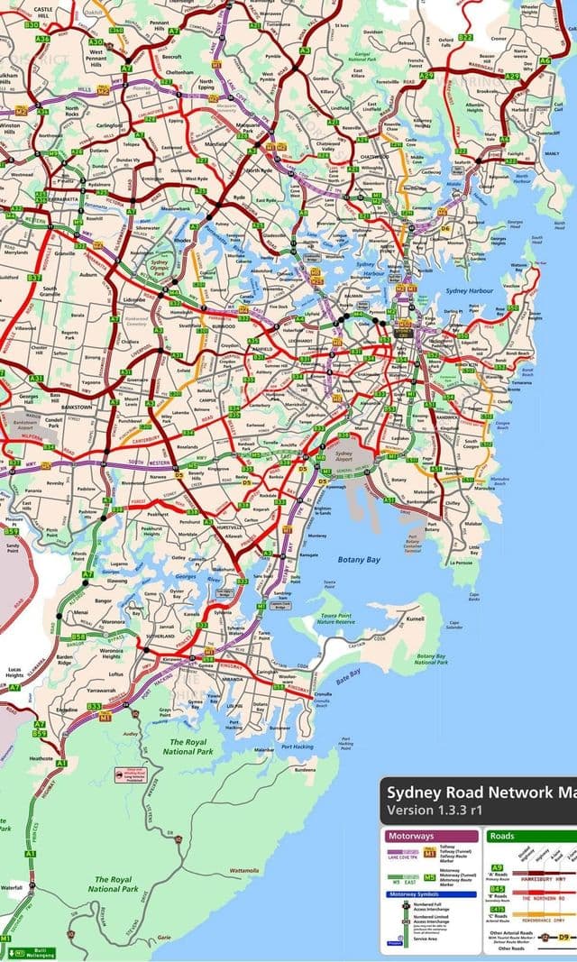 Sydney roads map