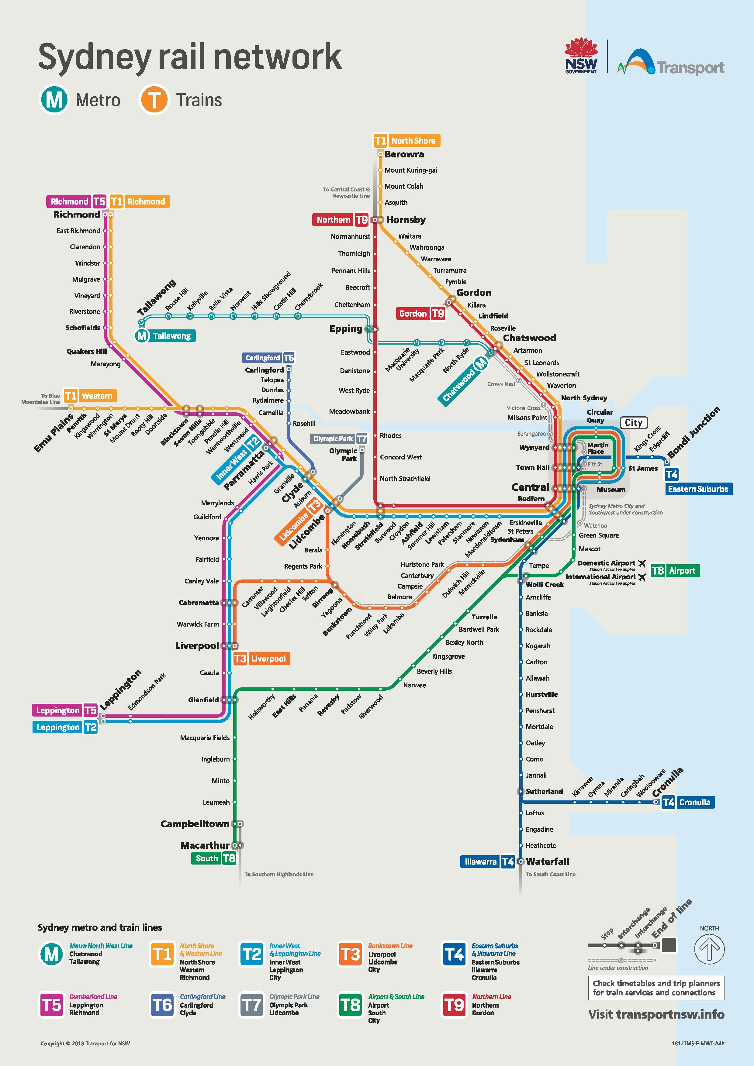 Sydney Metro Map Subway Map Metro Map Sydney Metro | Images and Photos ...