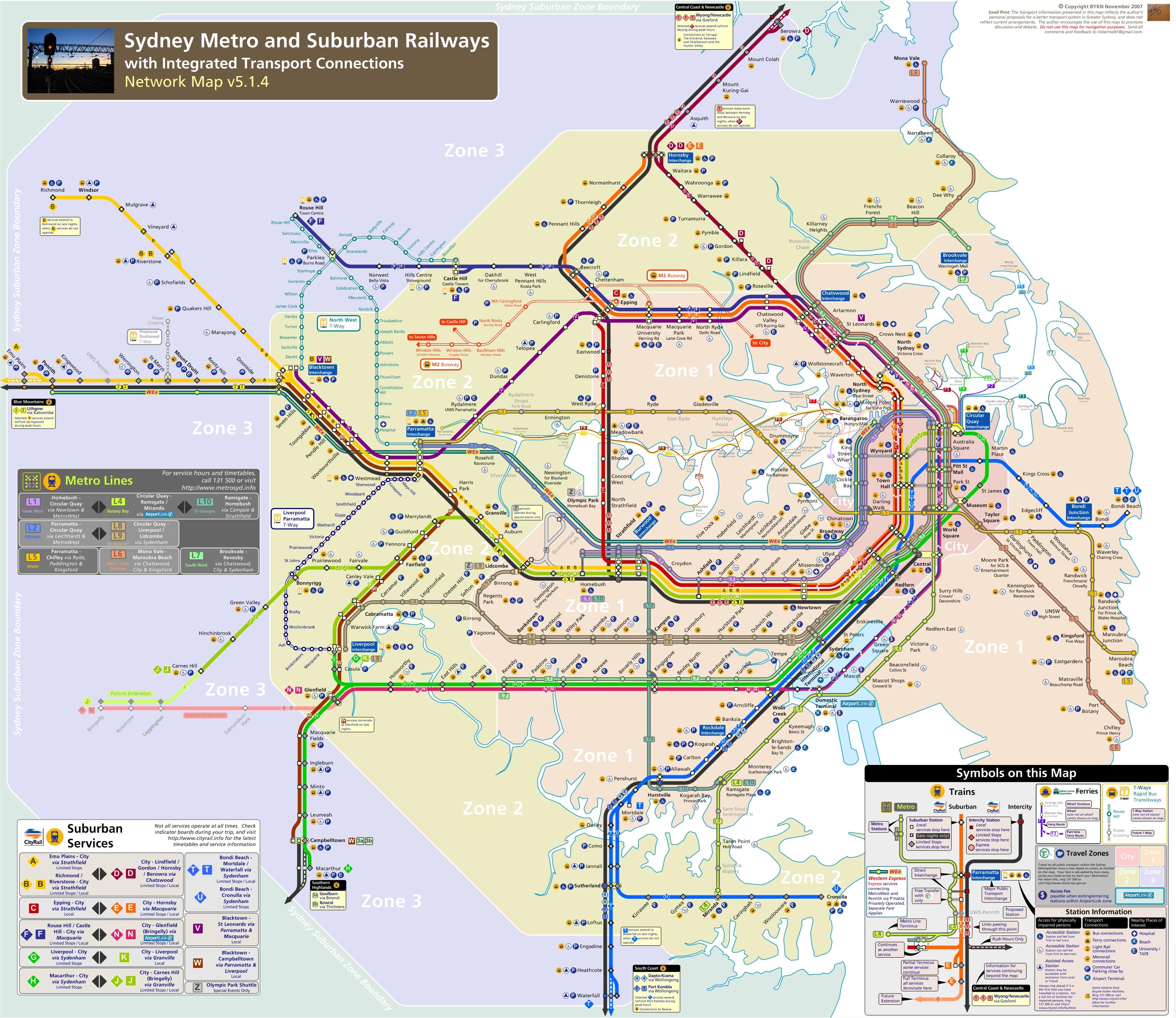 Sydney Ferry Network Map