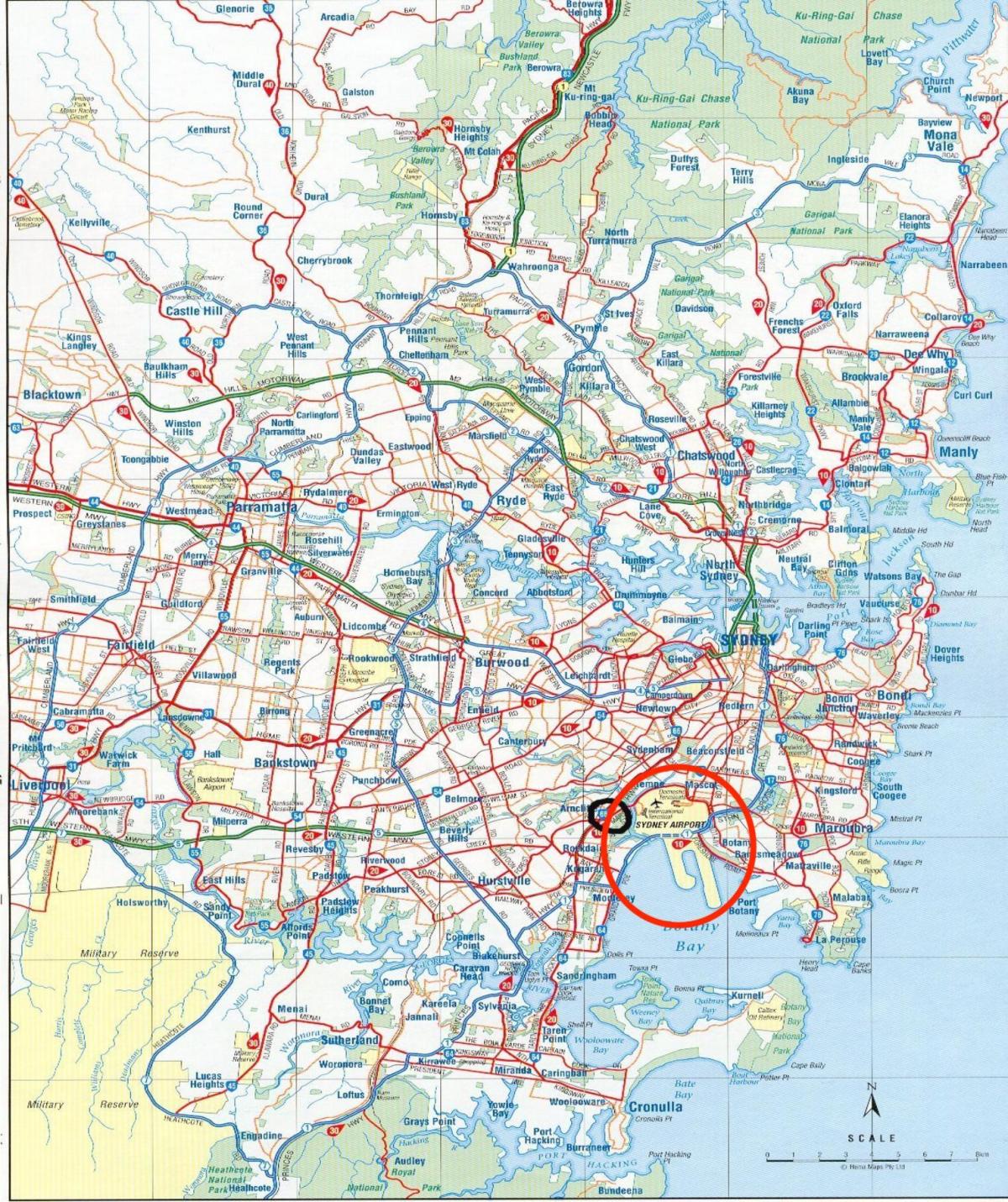 Sydney airports map