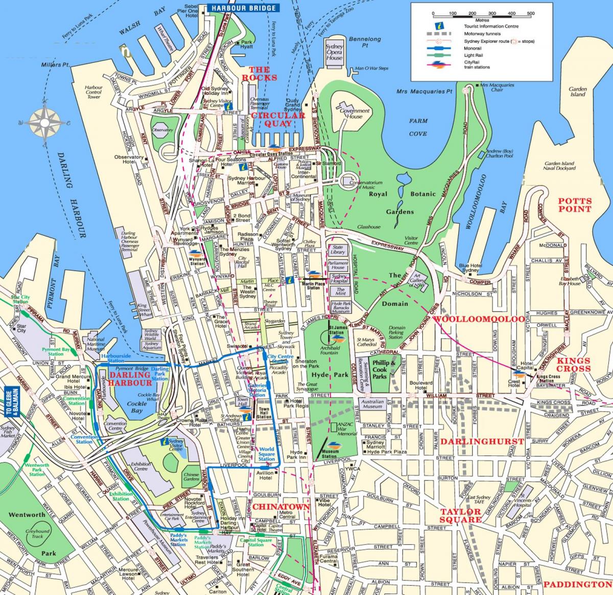 Sydney city center map