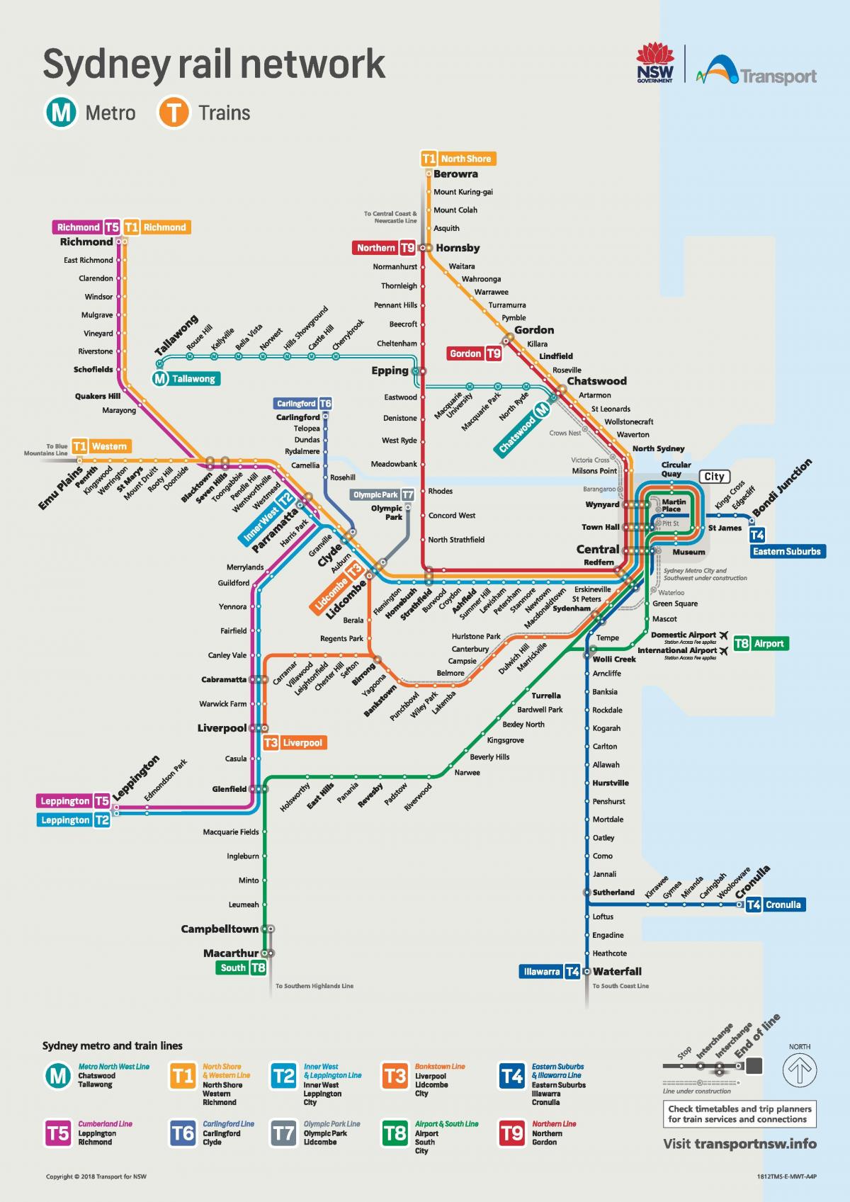 Sydney metro stations map