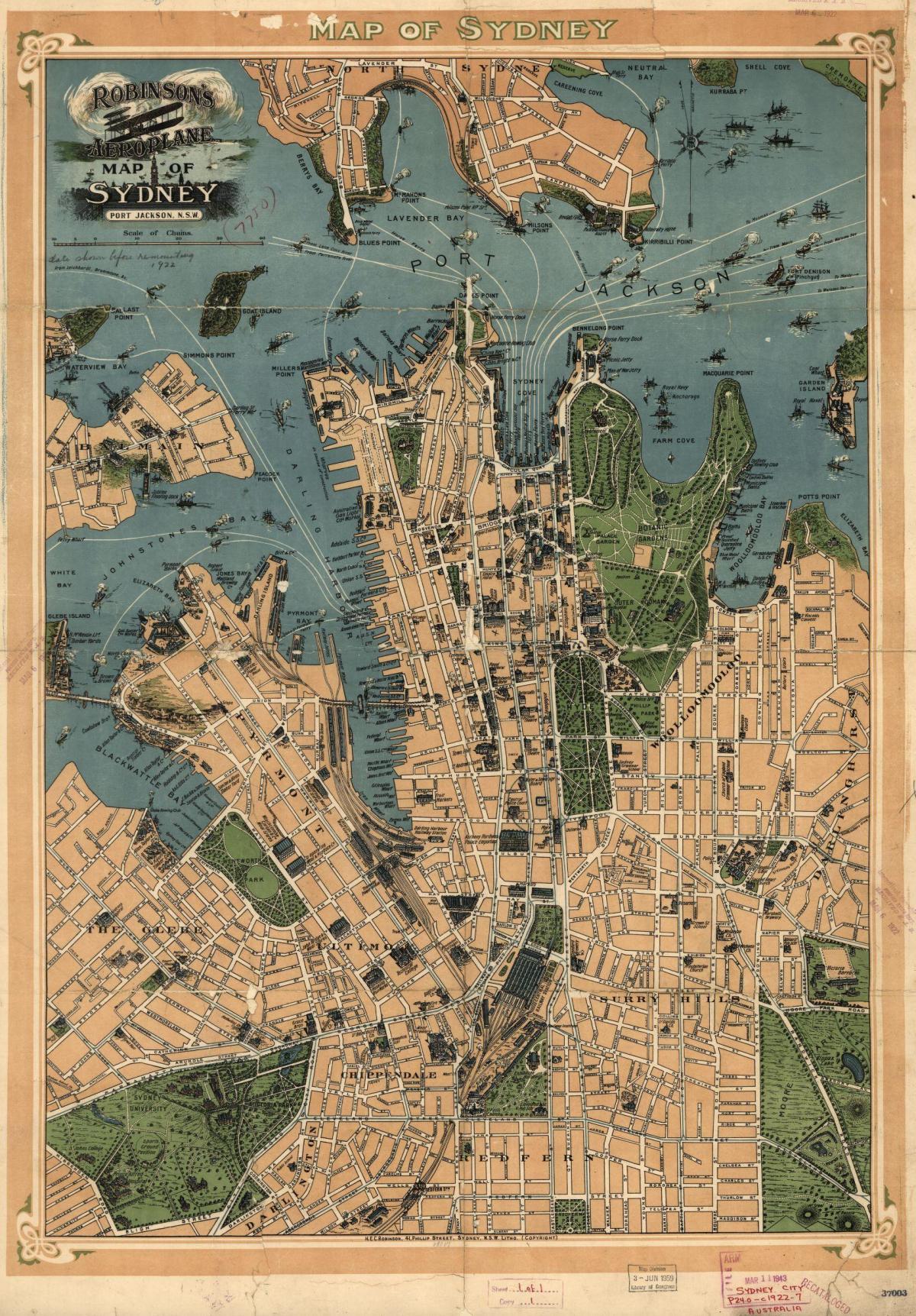 Sydney historical map