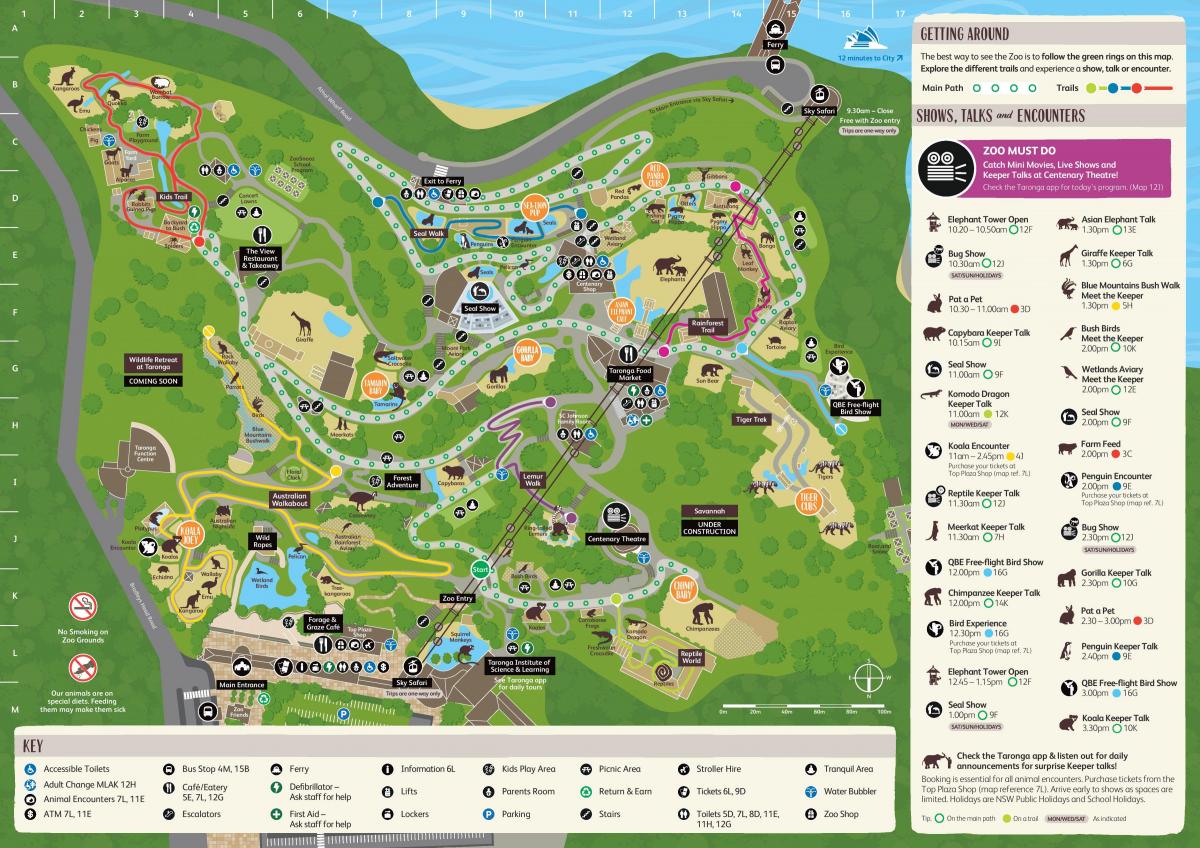 Sydney zoo park map
